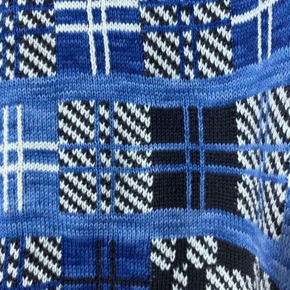 Vintage Womens Sweater Medium Cotton Blue Black Cottagecore NWT Babette Partners - Picture 3 of 11